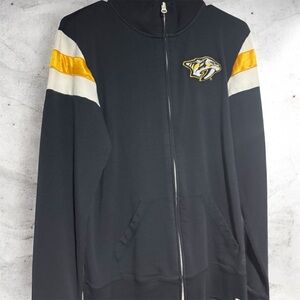 47 Brand Black Hoodie with White Accents